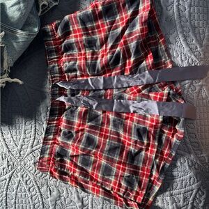 Hollister Red and Blue Plaid Pajama Shorts